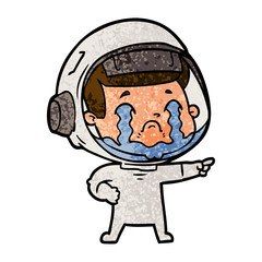cartoon crying astronaut