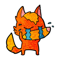 sad little fox cartoon character
