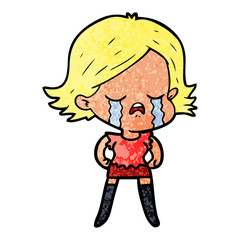 cartoon girl crying