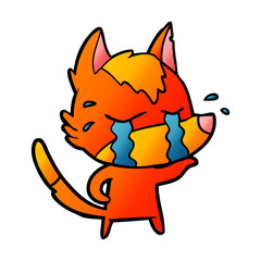 sad little fox cartoon character