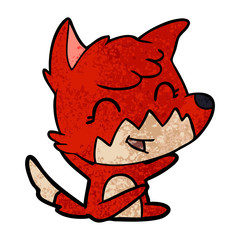 happy cartoon fox