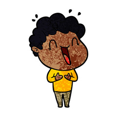 cartoon happy man laughing