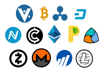 A set of crypto-currency images