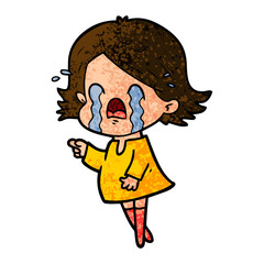 cartoon woman crying