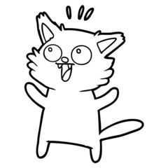 happy cartoon cat