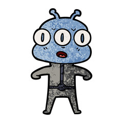 cartoon three eyed alien