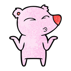 cartoon bear shrugging