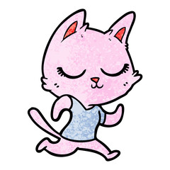 calm cartoon cat running
