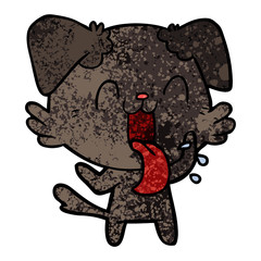 cartoon panting dog