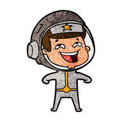cartoon laughing astronaut