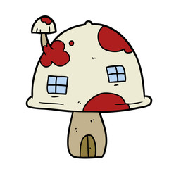 cartoon fairy mushroom house