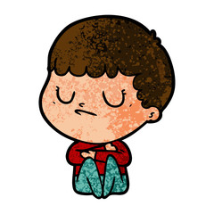 cartoon grumpy boy
