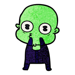 cartoon weird bald spaceman