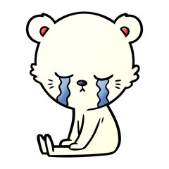 sad little polar bear cartoon