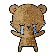 crying bear cartoon character