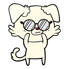 dog wearing spectacles cartoon