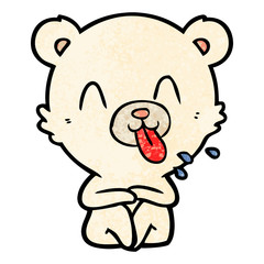 rude cartoon polar bear sticking out tongue