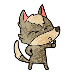 cartoon wolf pouting