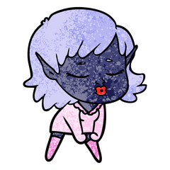pretty cartoon elf girl