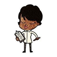 cartoon woman with eyes shut