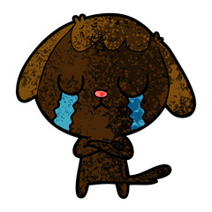 cute cartoon dog crying