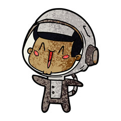 happy cartoon astronaut