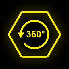 Neon Button Polygon - 360 Grad - VR