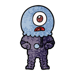 cartoon cyclops alien spaceman