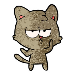 bored cartoon cat