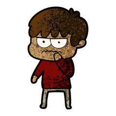 annoyed cartoon boy