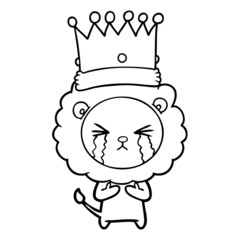 cartoon crying lion