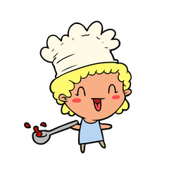 cute cartoon happy chef