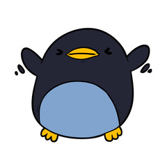 cute cartoon penguin flapping wings