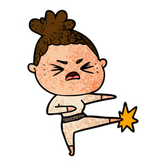 cartoon angry woman
