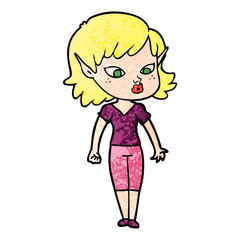 pretty cartoon elf girl