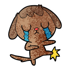 cute cartoon dog crying