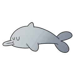 Badezimmer Foto Rückwand cartoon dolphin © lineartestpilot