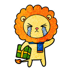 cartoon crying lion