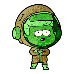 cartoon tired astronaut