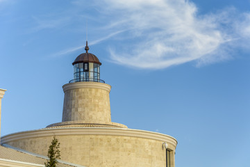 Fototapeta na wymiar close up of Light house against blue sky