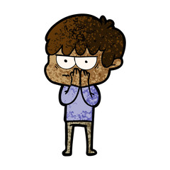 annoyed cartoon boy