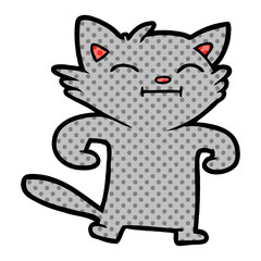 happy cartoon cat