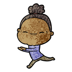 cartoon peaceful old woman