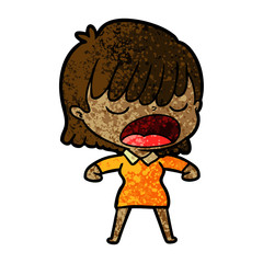 cartoon woman talking loudly