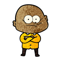 cartoon bald man staring