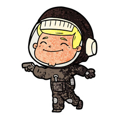 happy cartoon astronaut