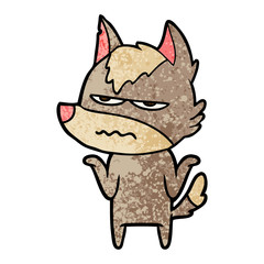 cartoon annoyed wolf