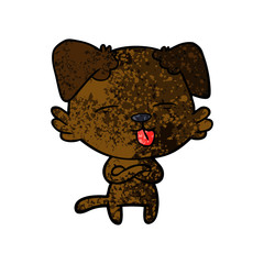 cartoon dog sticking out tongue