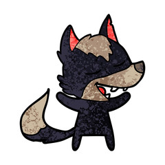 cartoon wolf laughing