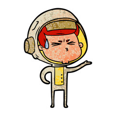 cartoon stressed astronaut